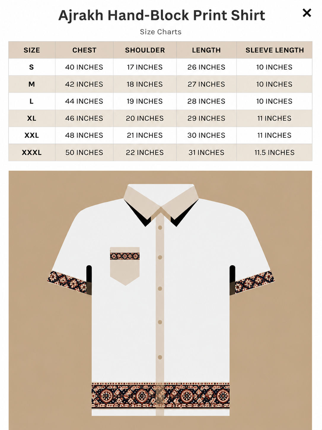 Ajrakh Hand-Block Print Shirt